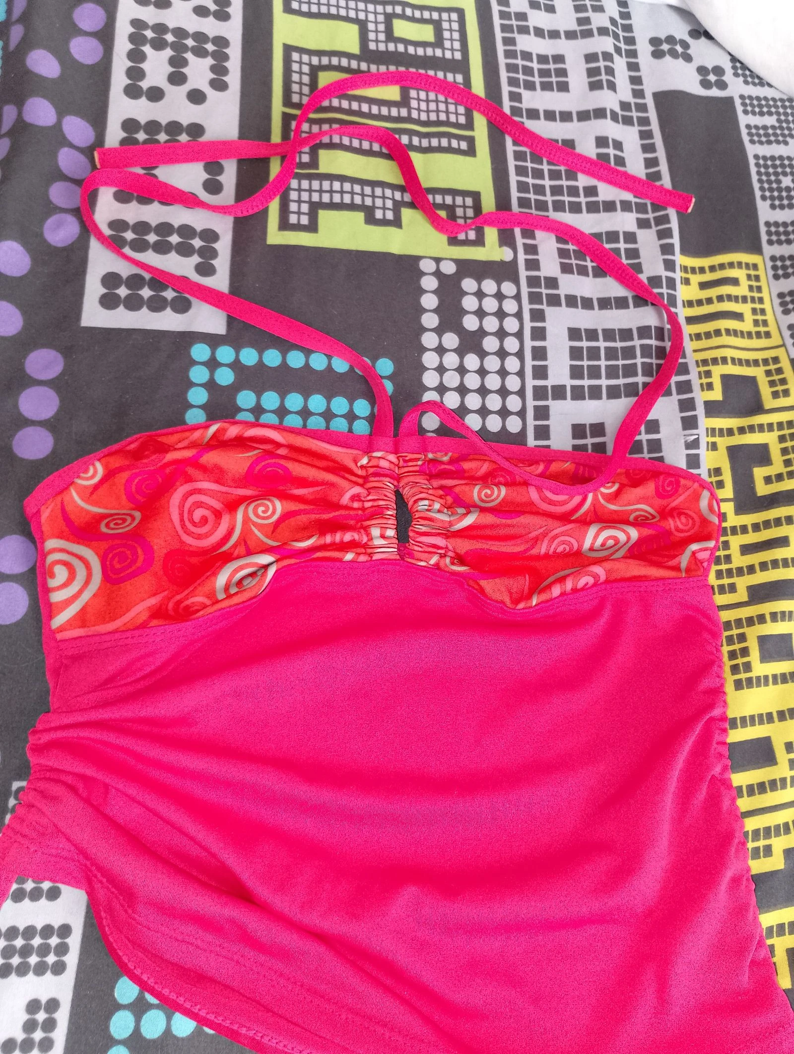 Twee-delig roze en oranje badpak T.S – photo 3